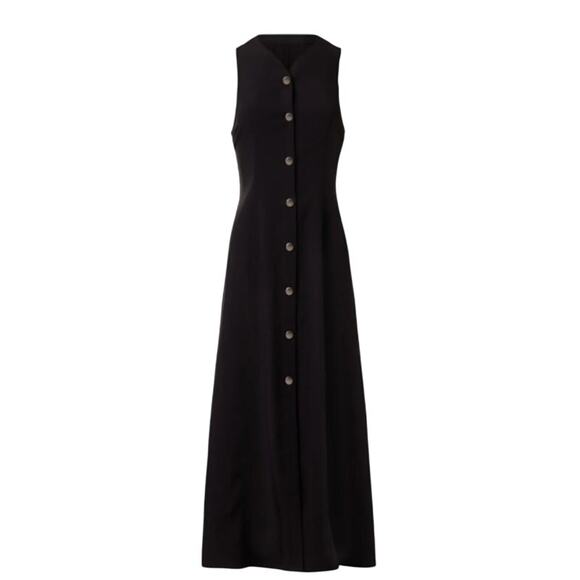Proenza Schouler White Label Women's Preloved Rumbled Front Dress Black Size US6 - Picture 1 of 3